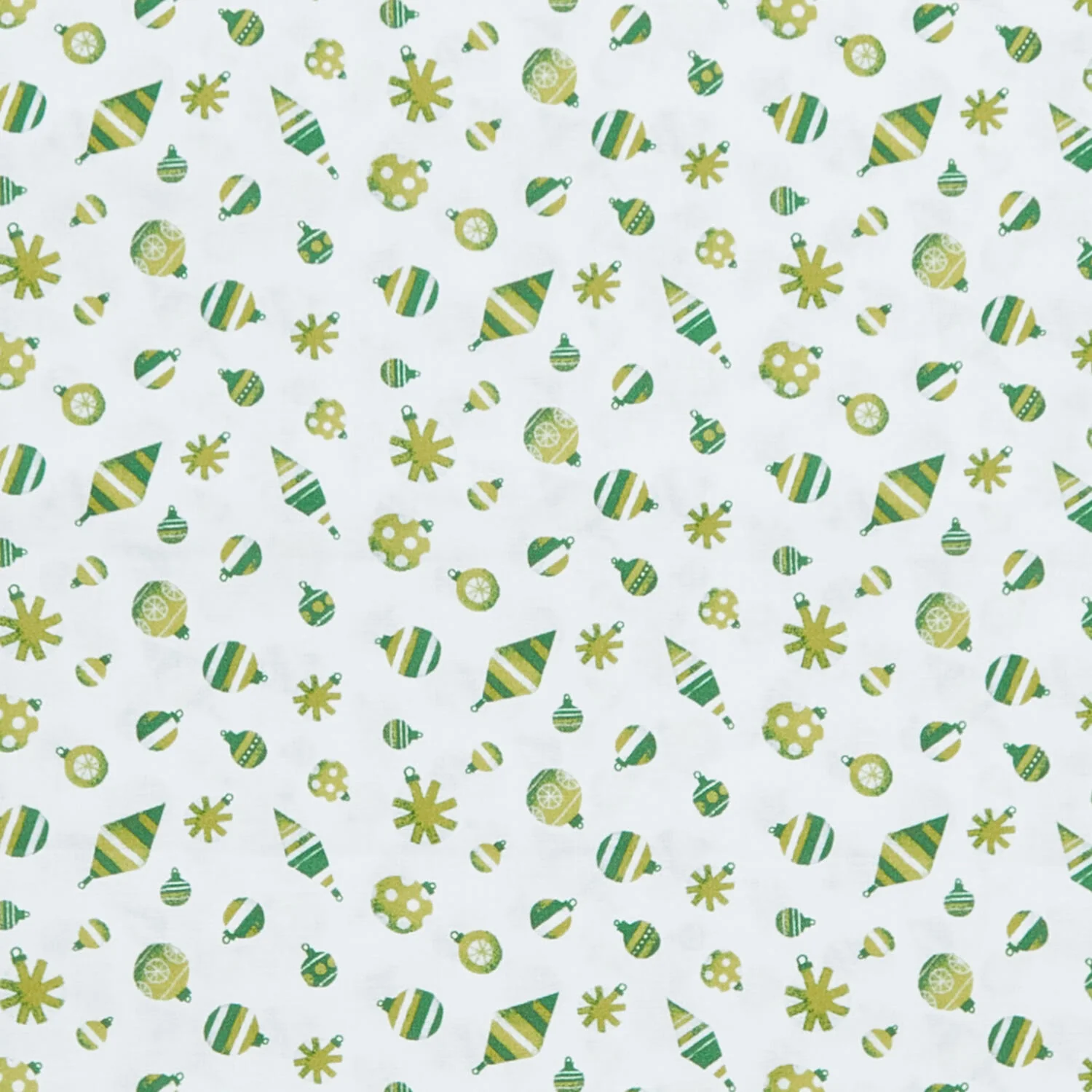Meowy Christmas - Fa La La Ornaments Green/White 2 Yard Cut - Image 2