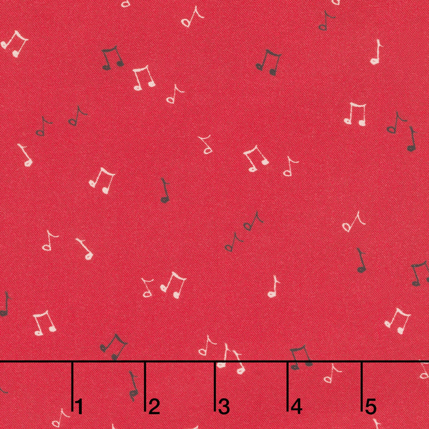 Merry Melody Allover Music Notes - Red Yardage