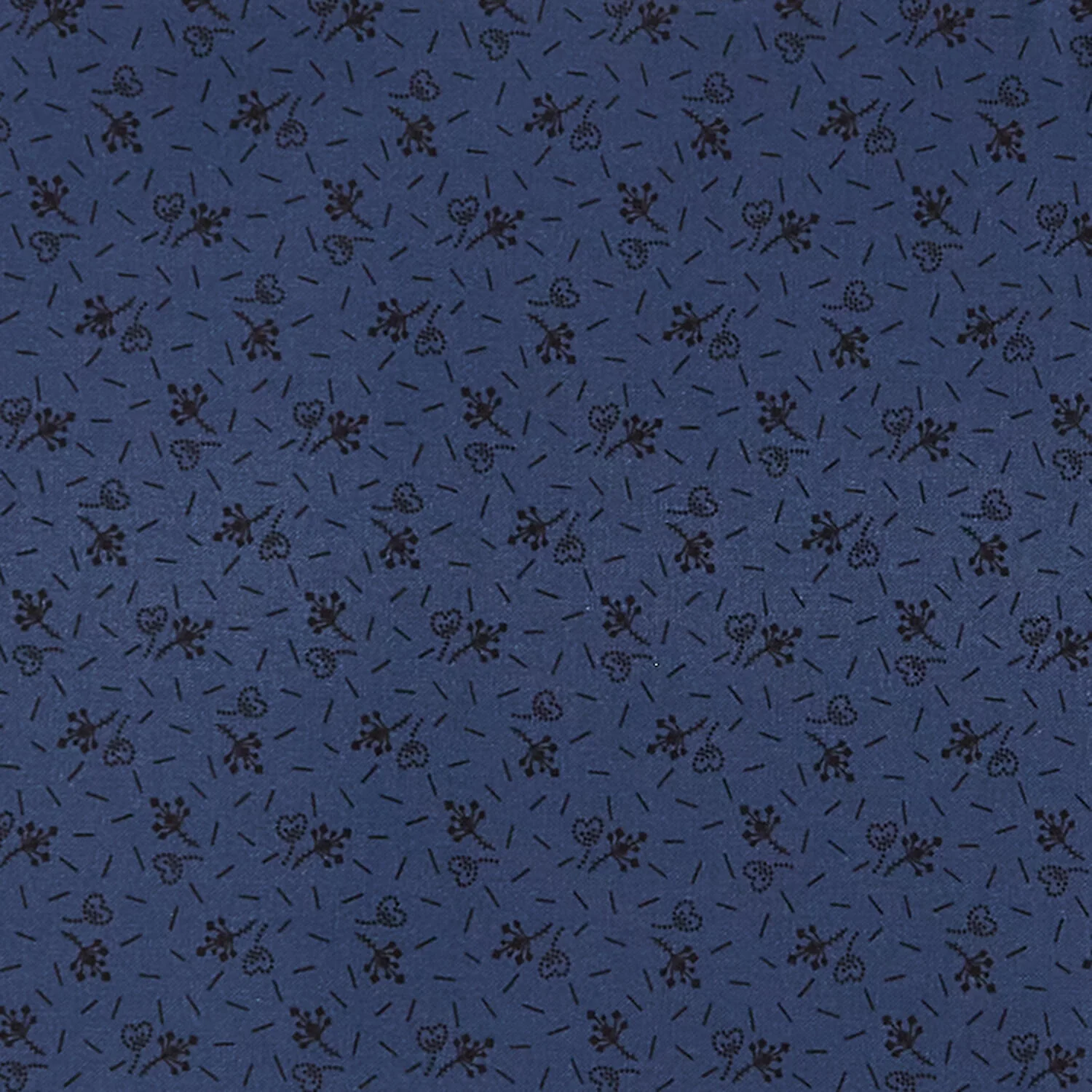 Meyer House Favorites - Blue Flowers and Hearts 2 Yard Cut - Image 2