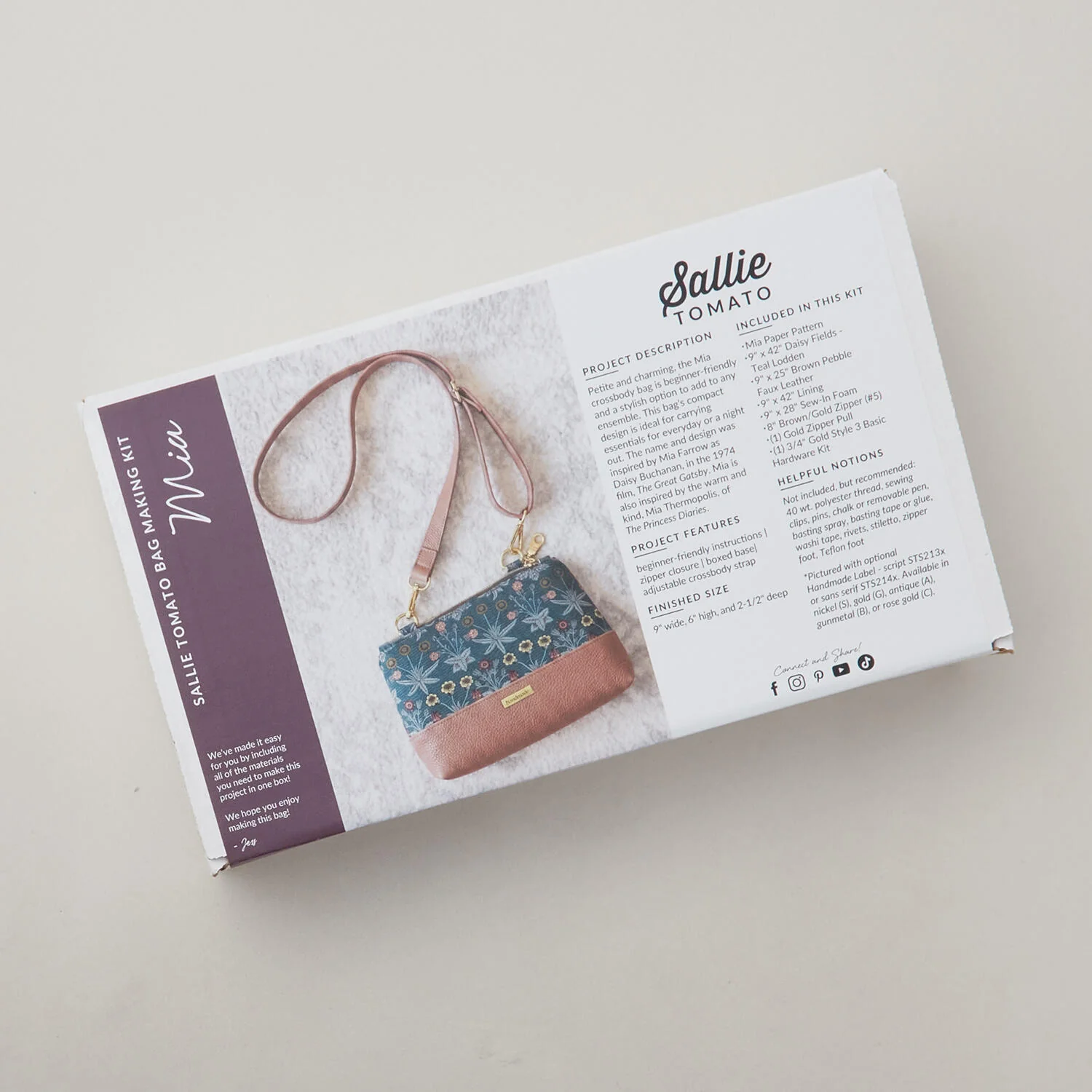 Mia Crossbody Bag Kit - Teal/Brown - Image 3