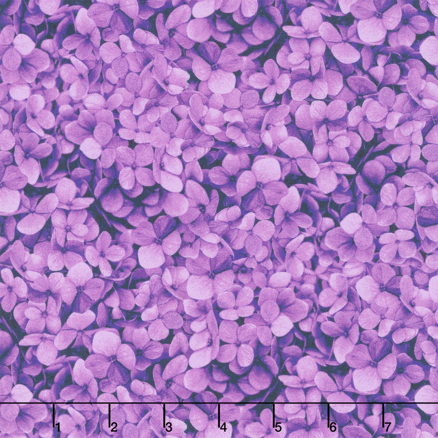 Midnight Bloom - Packed Hydrangea Petals Magenta Yardage