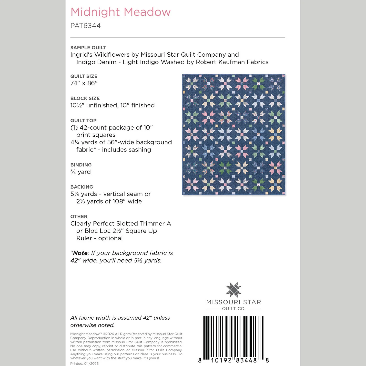 Midnight Meadow Quilt Pattern by Missouri Star - Image 2