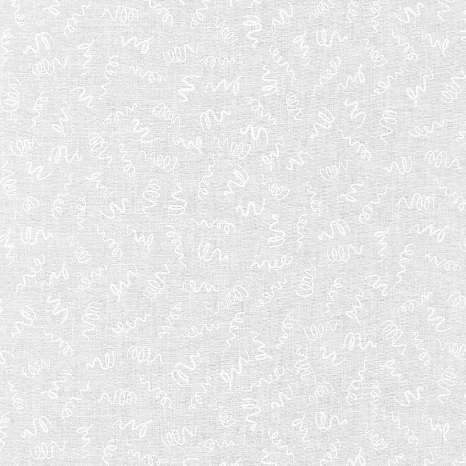 Mini Madness - Confetti Swirls White on White 2 Yard Cut - Image 2