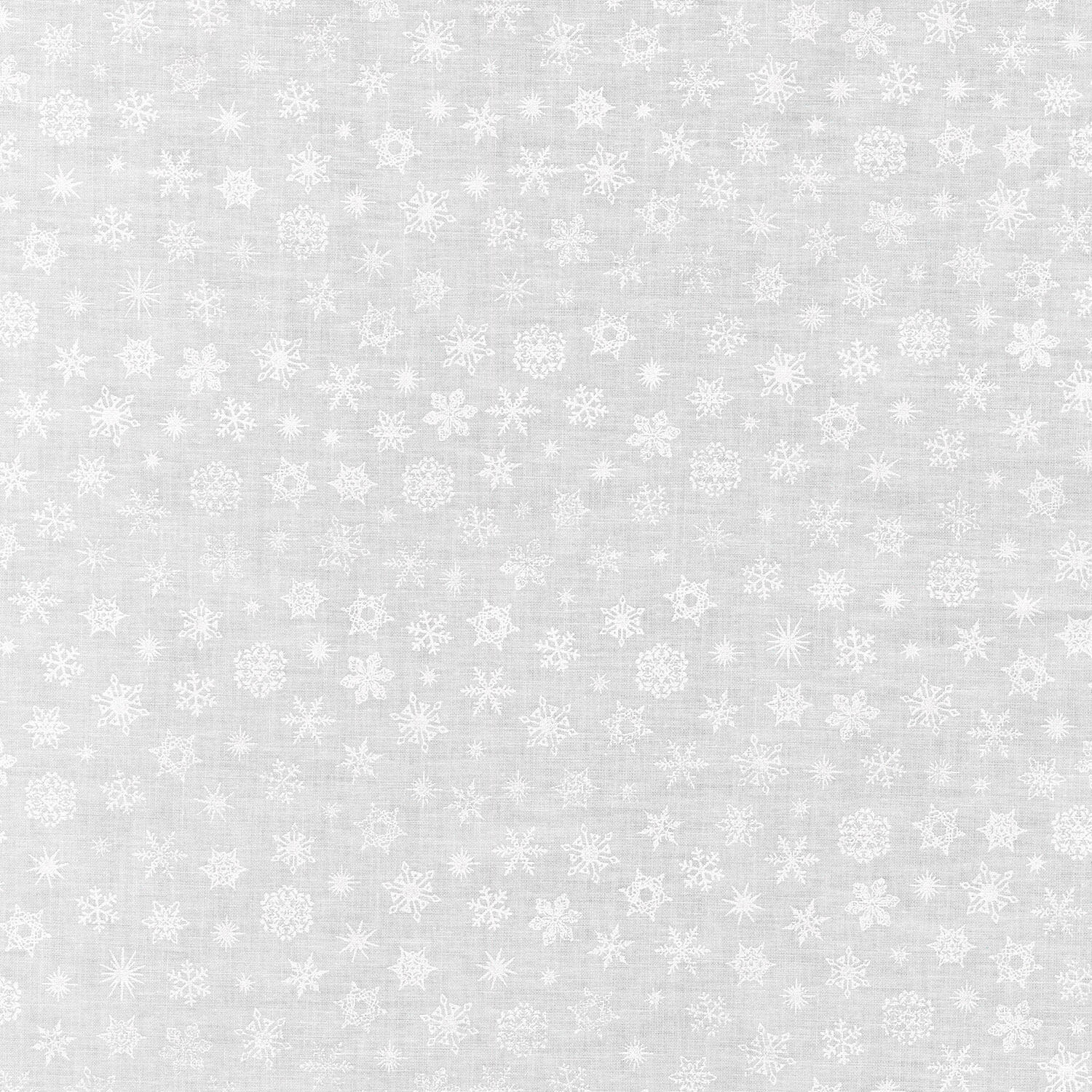 Mini Madness - Snowflakes White Yardage