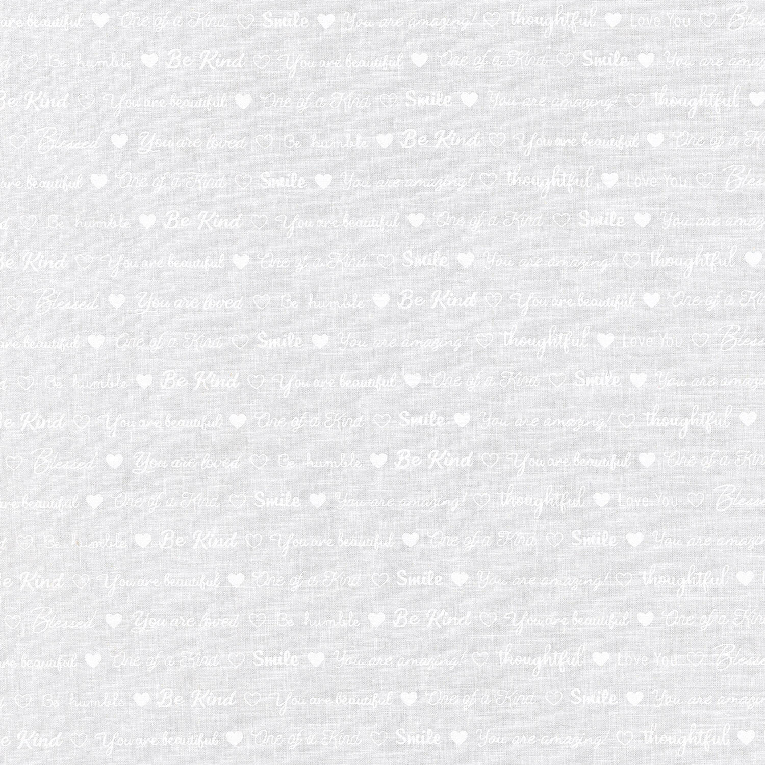 Mini Madness - Love Notes White Yardage