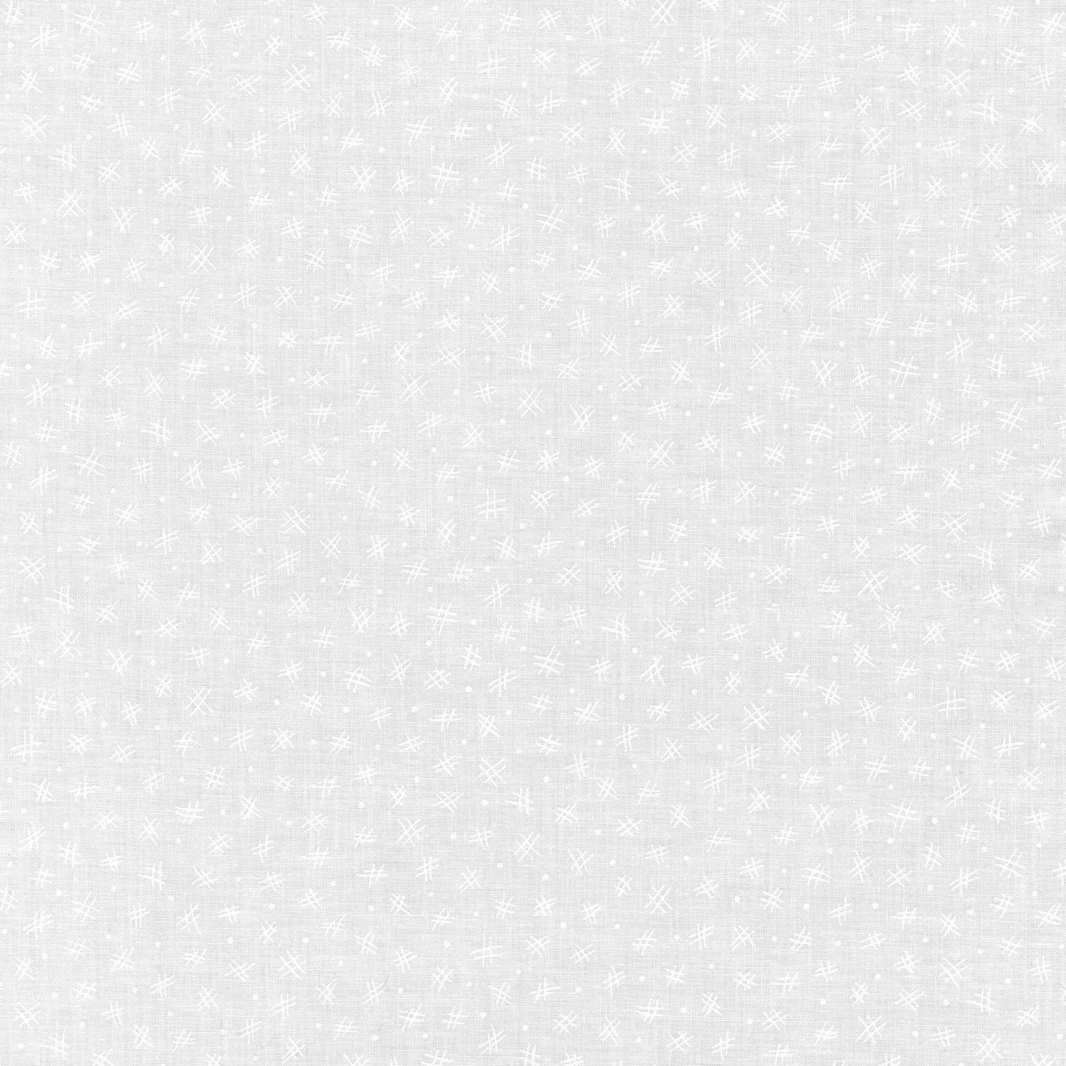 Mini Madness - Crosshatch White Yardage