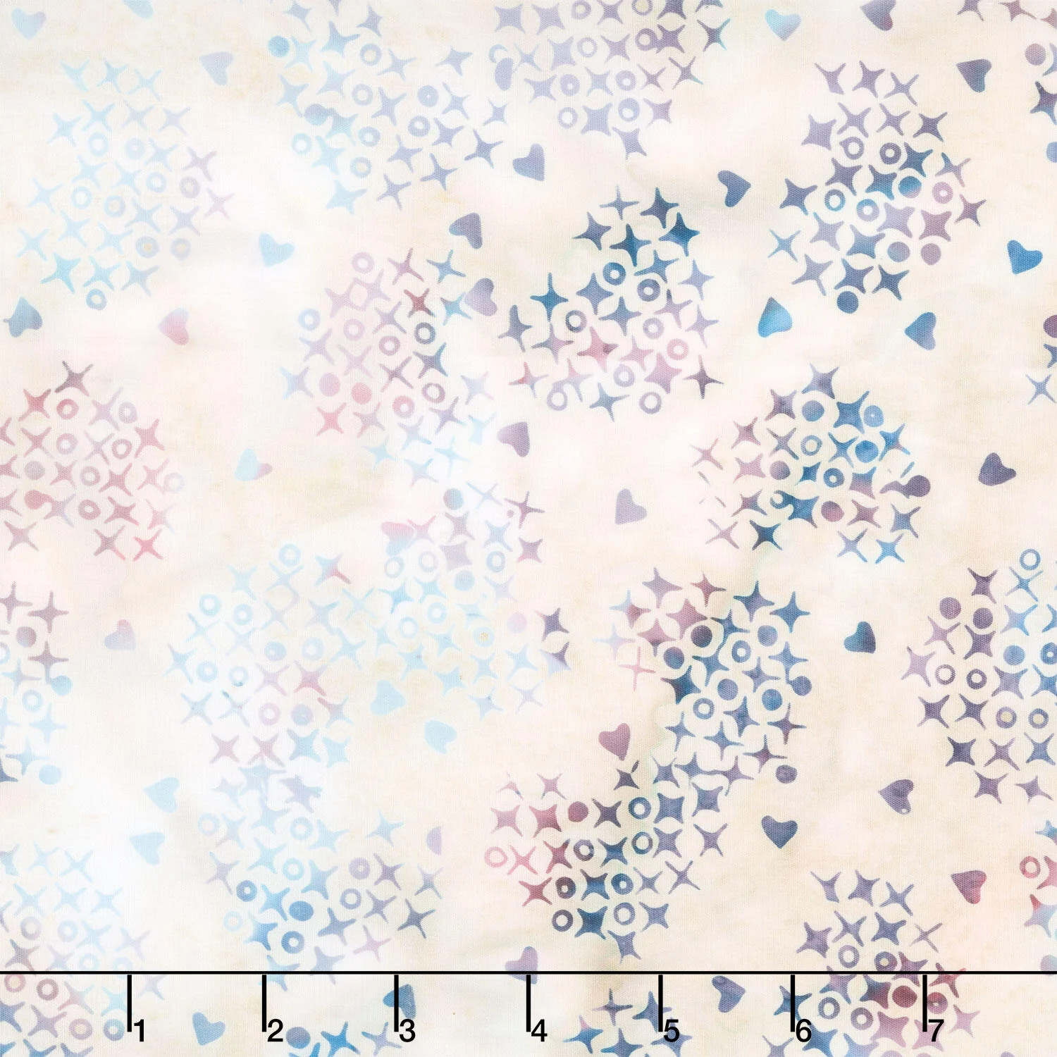 Missing You Batiks - Cross Stitch Hearts Neutral Snow Yardage