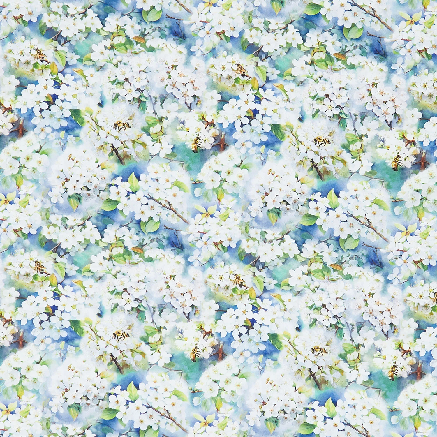 Missouri Shop Hop 2024 - Hawthorns & Honeybees White Blooms Yardage