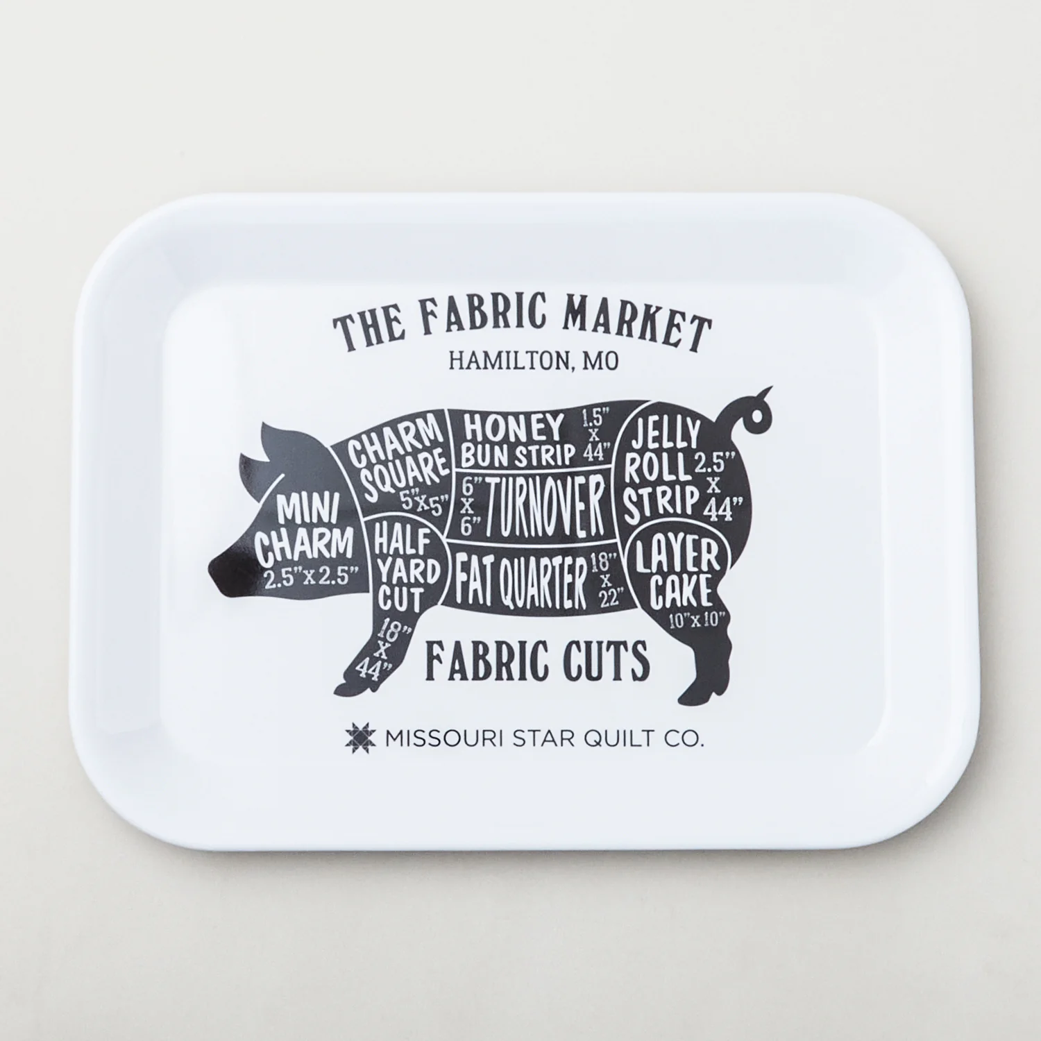 Missouri Star 11 x 14" Melamine Fabric Cuts Pig Tray
