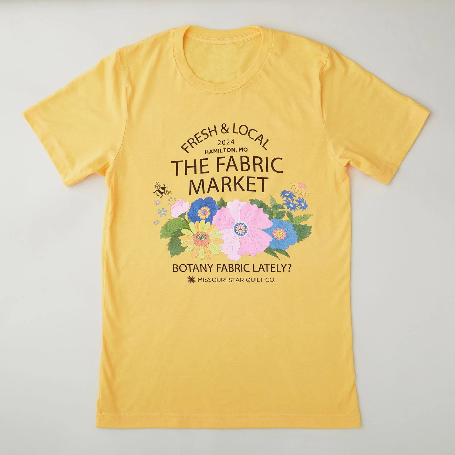 Missouri Star Botany Fabric Lately? T-shirt Heather Yellow-Gold - S