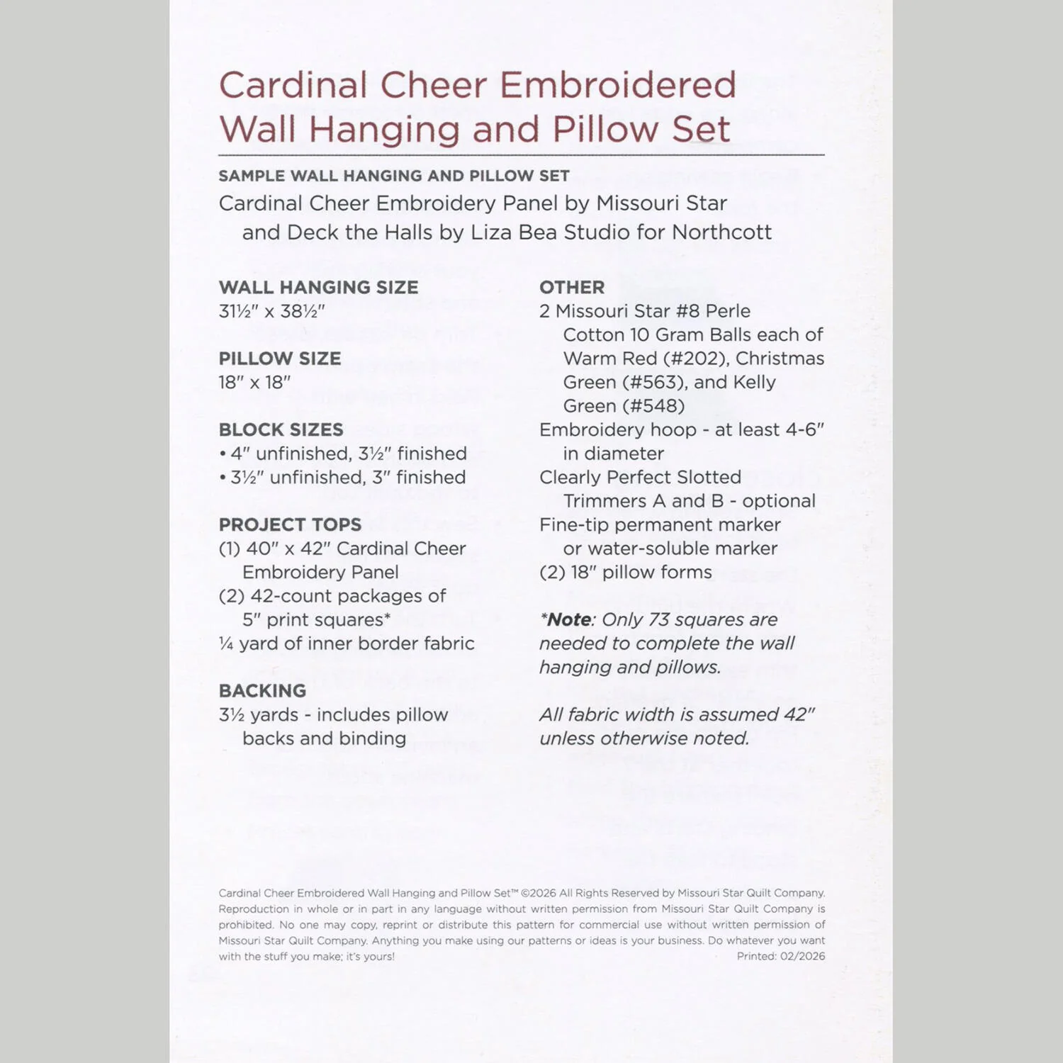 Missouri Star Embroidery Panel - Cardinal Cheer - Image 7