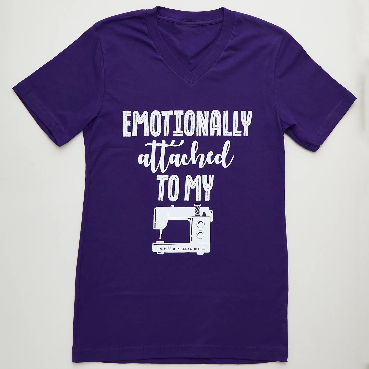 Missouri Star Emotionally Attached V-neck Deep Purple T-shirt - 2XL