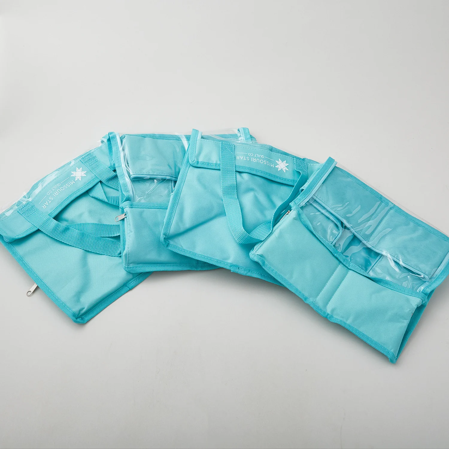 Missouri Star Fabric Storage Bag Small - Set of 4 Aqua - Image 2