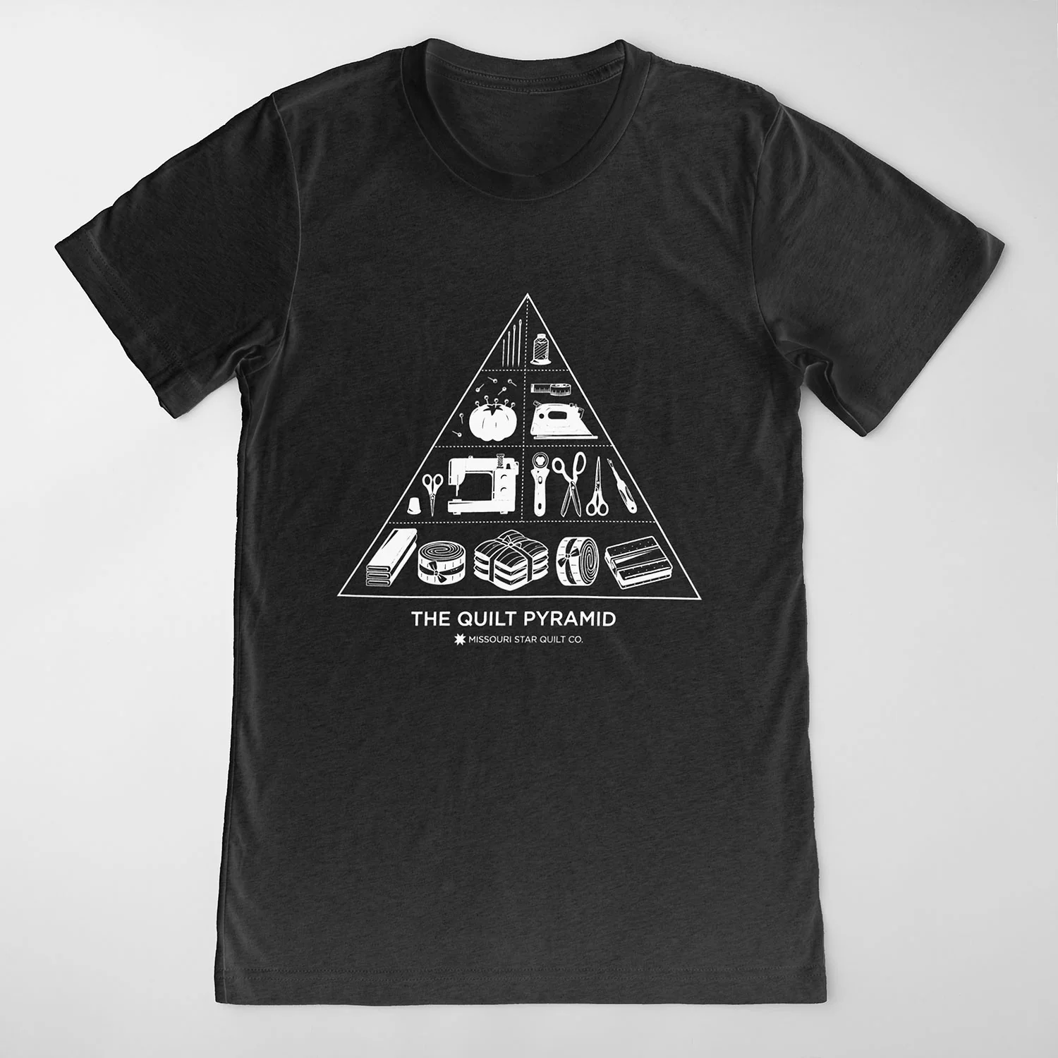 Missouri Star Food Pyramid T-shirt - Heather Black 2XL