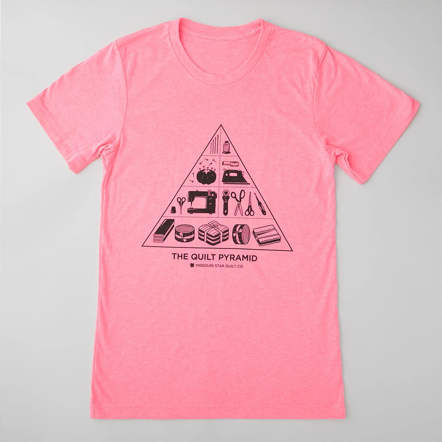 Missouri Star Food Pyramid T-shirt - Heather Neon Pink - M