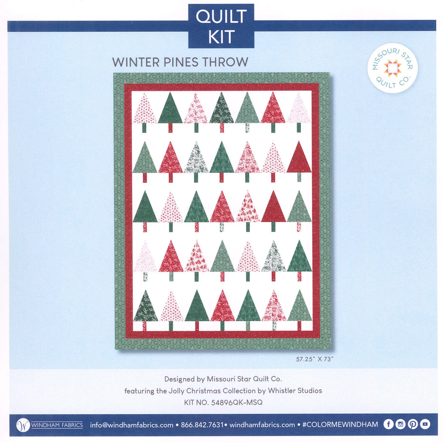 Missouri Star Jolly Christmas Winter Pines Throw Quilt Kit - Image 3