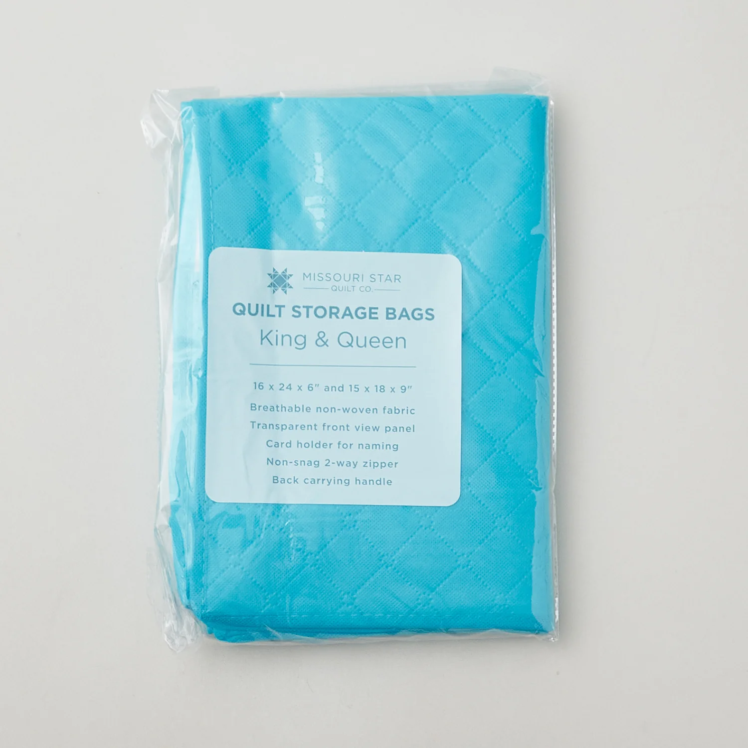 Missouri Star King & Queen Quilt Storage Bag Pack - Aqua - Image 3