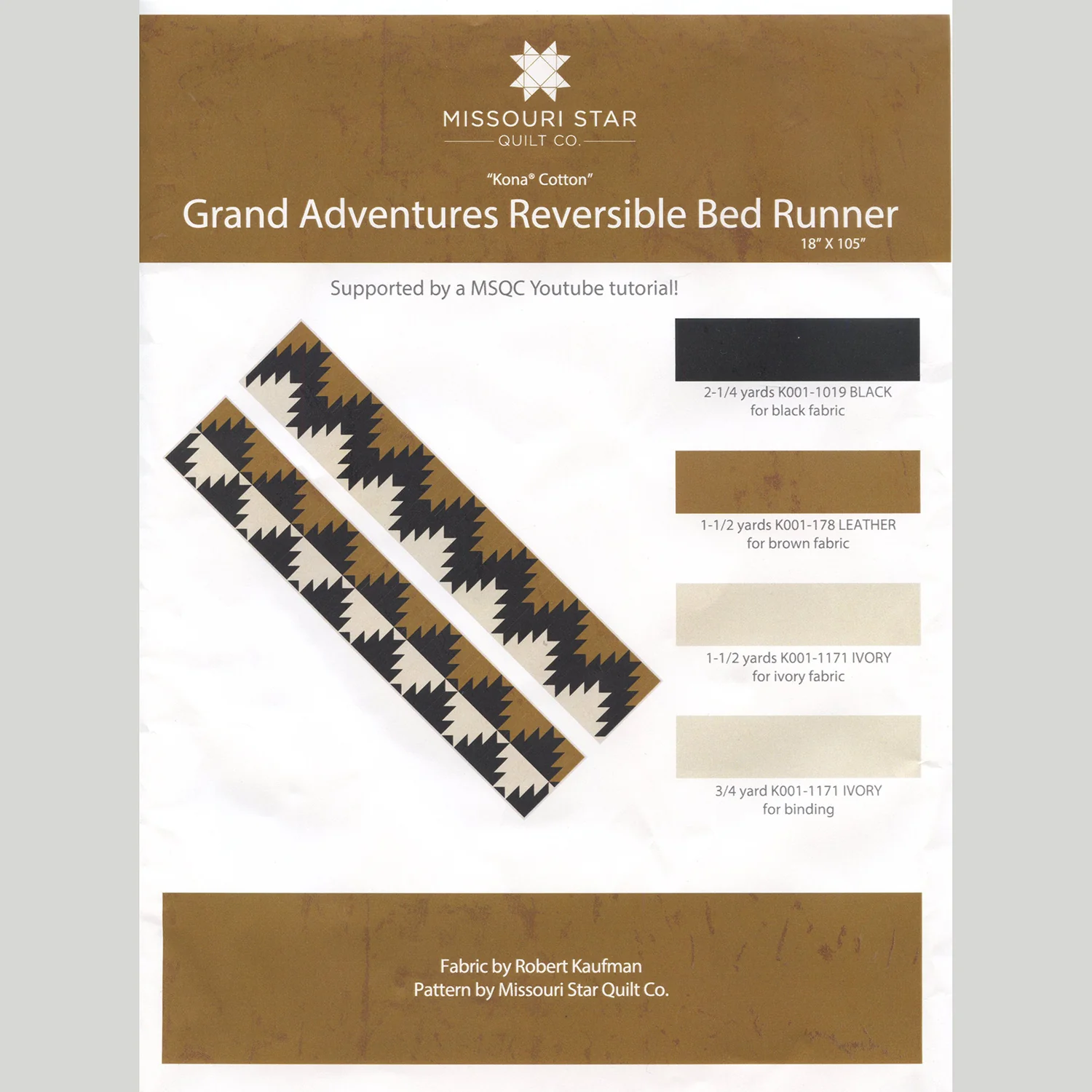 Missouri Star Kona Cotton Solid Grand Adventures Reversible Bed Runner Kit - Image 3