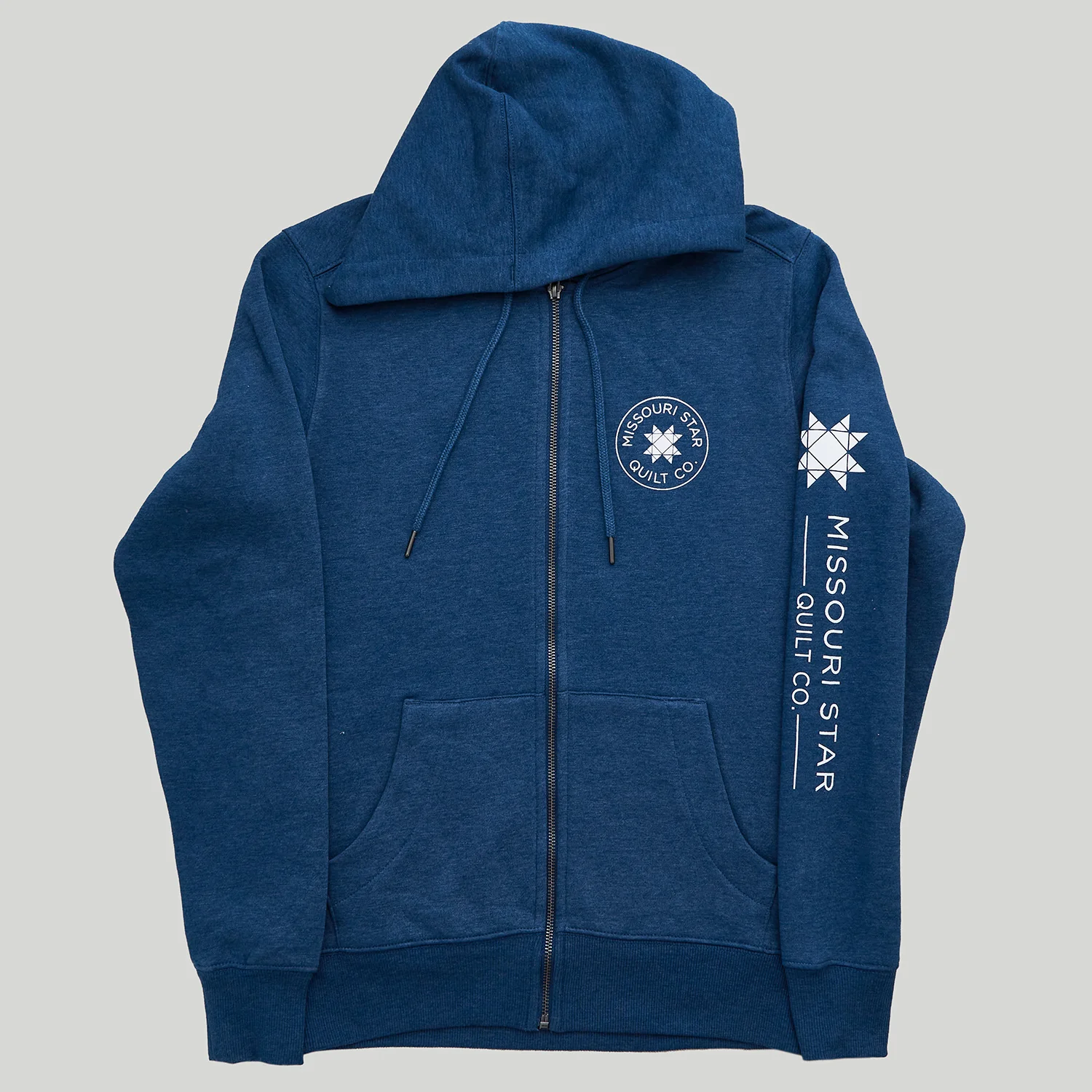 Missouri Star Logo Full Zip Hoodie Poseidon Blue - L