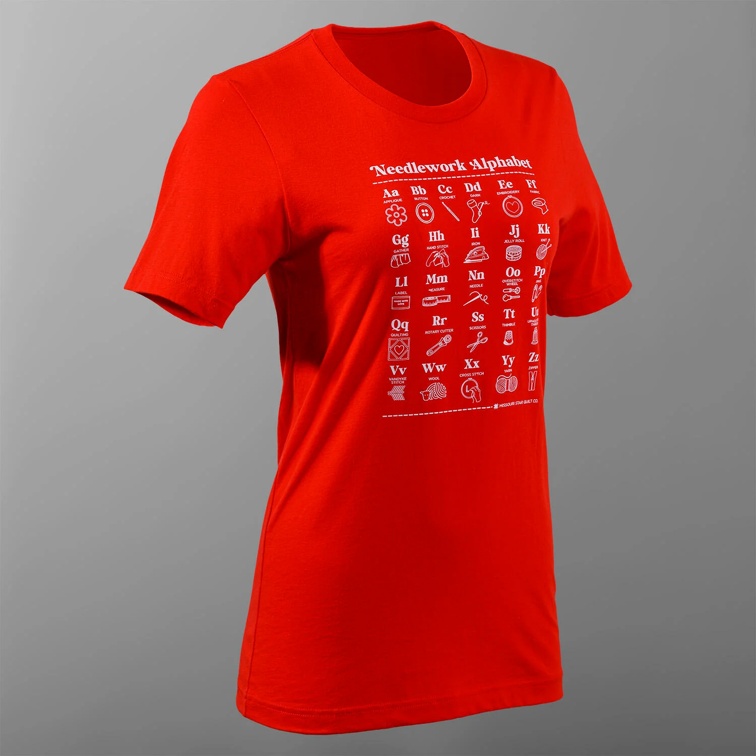 Missouri Star Needlework Alphabet T-shirt - Poppy - L - Image 5