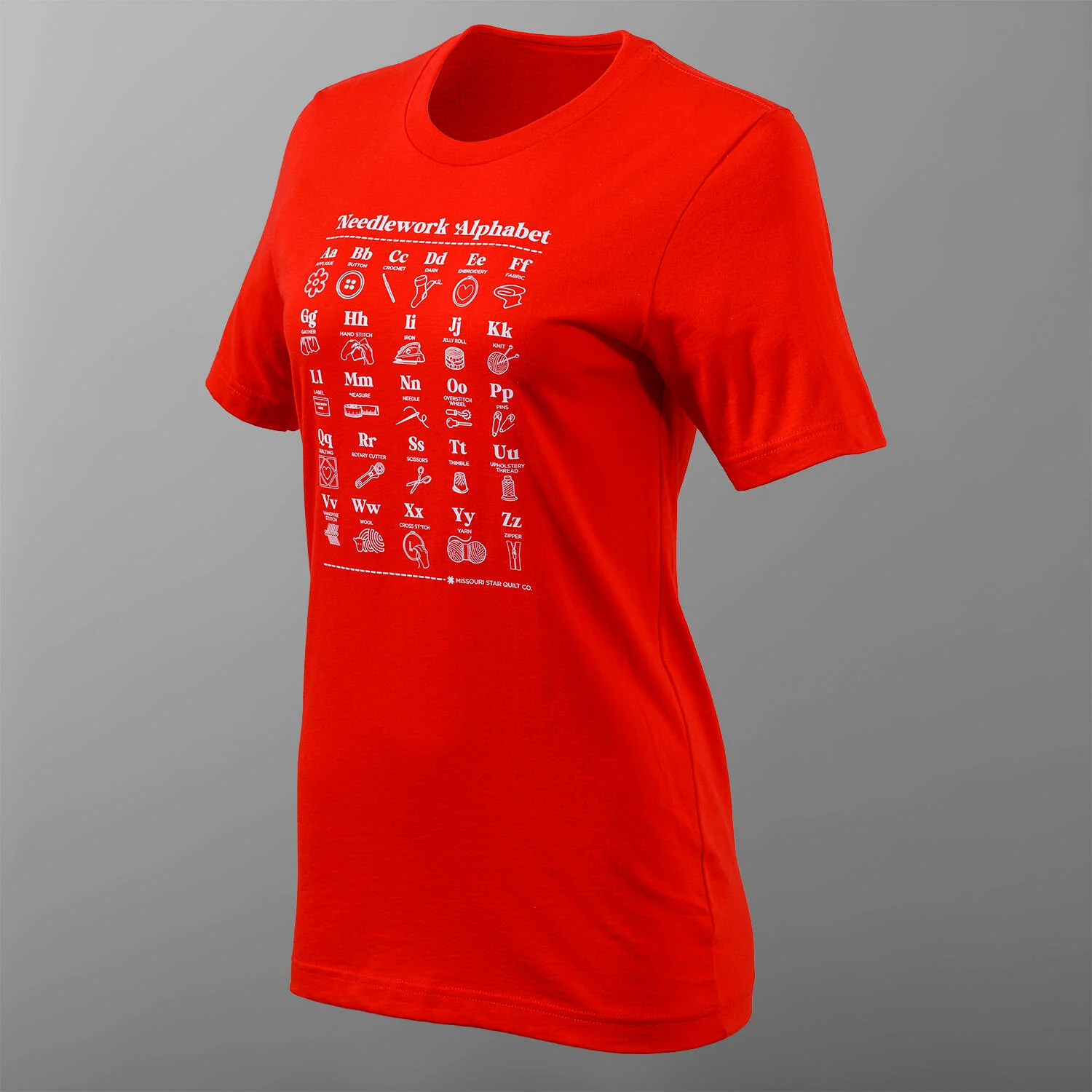Missouri Star Needlework Alphabet T-shirt - Poppy - M - Image 3