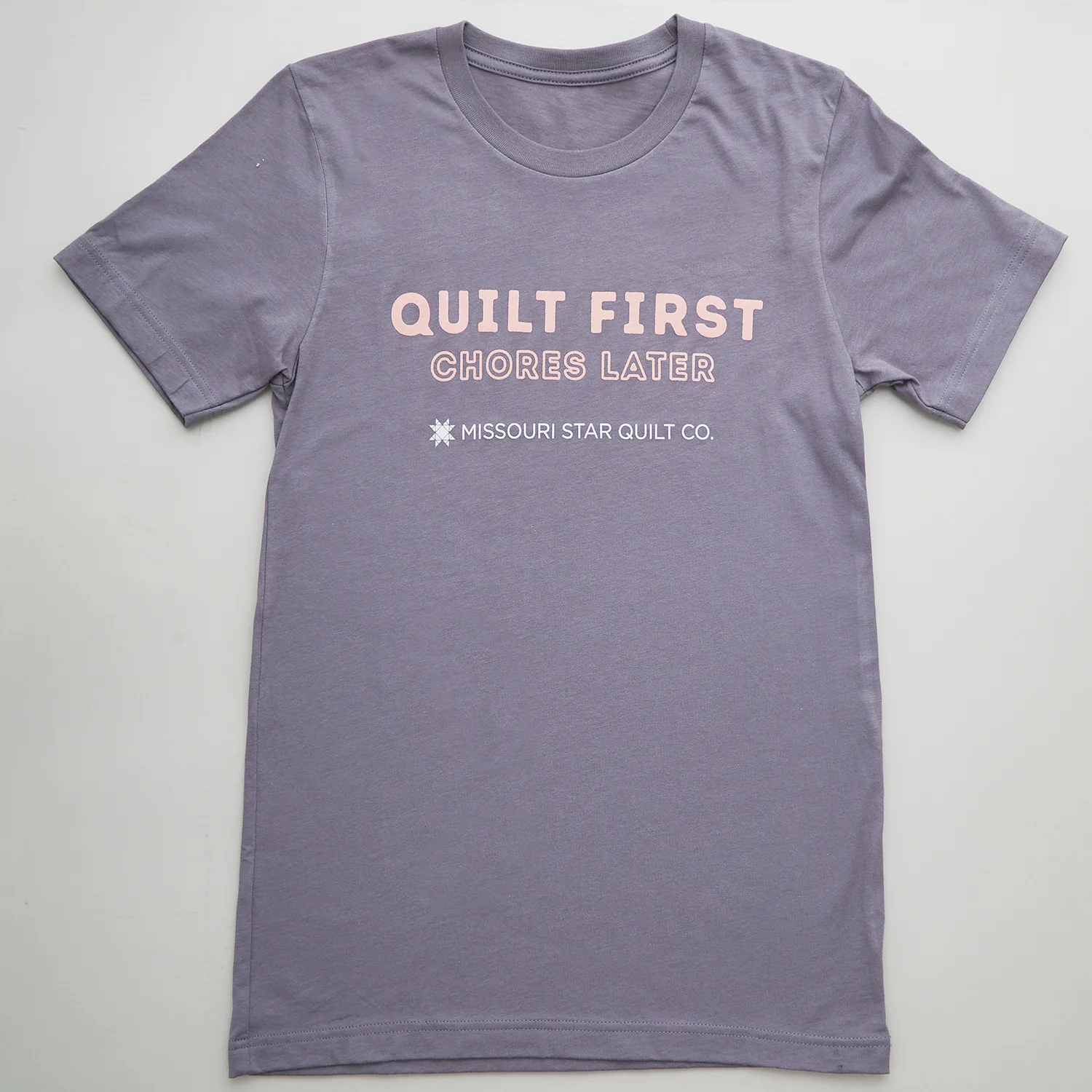 Missouri Star Quilt First, Chores Later Gray T-shirt - 2XL