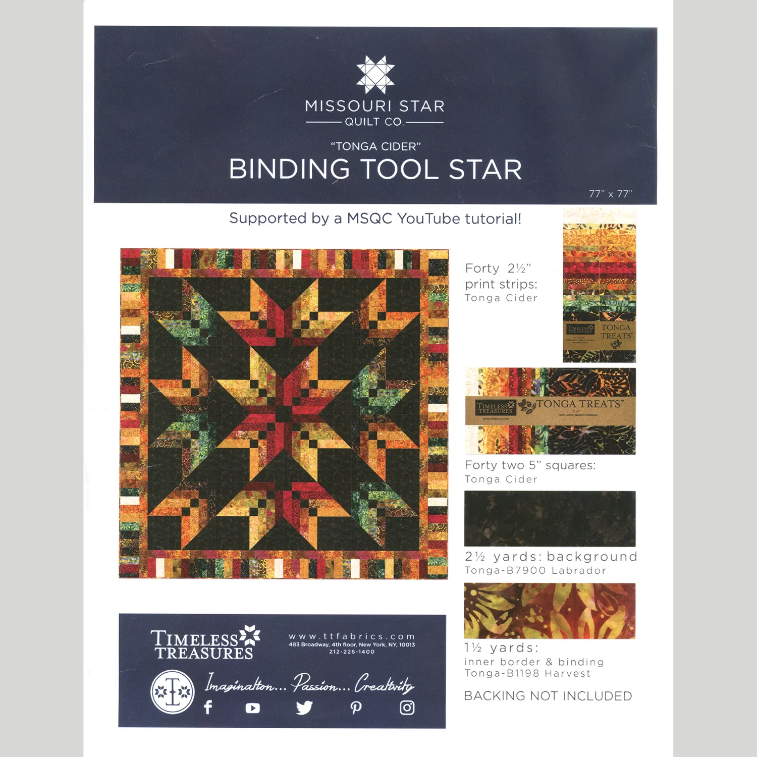Missouri Star Tonga Cider Binding Tool Star Quilt Kit - Image 3