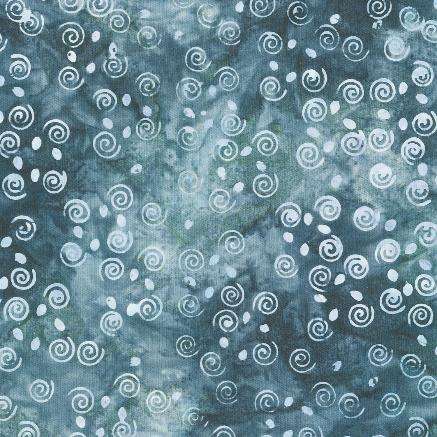 Misty Mornings Batiks - Swirls Teal Yardage