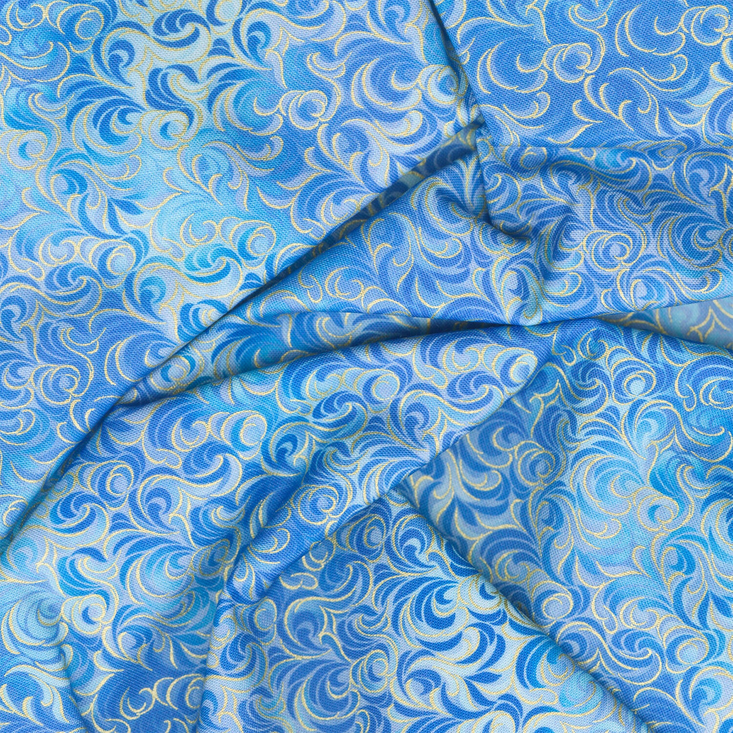 Mixed Metallics - Swirls Sky Metallic Yardage - Image 2