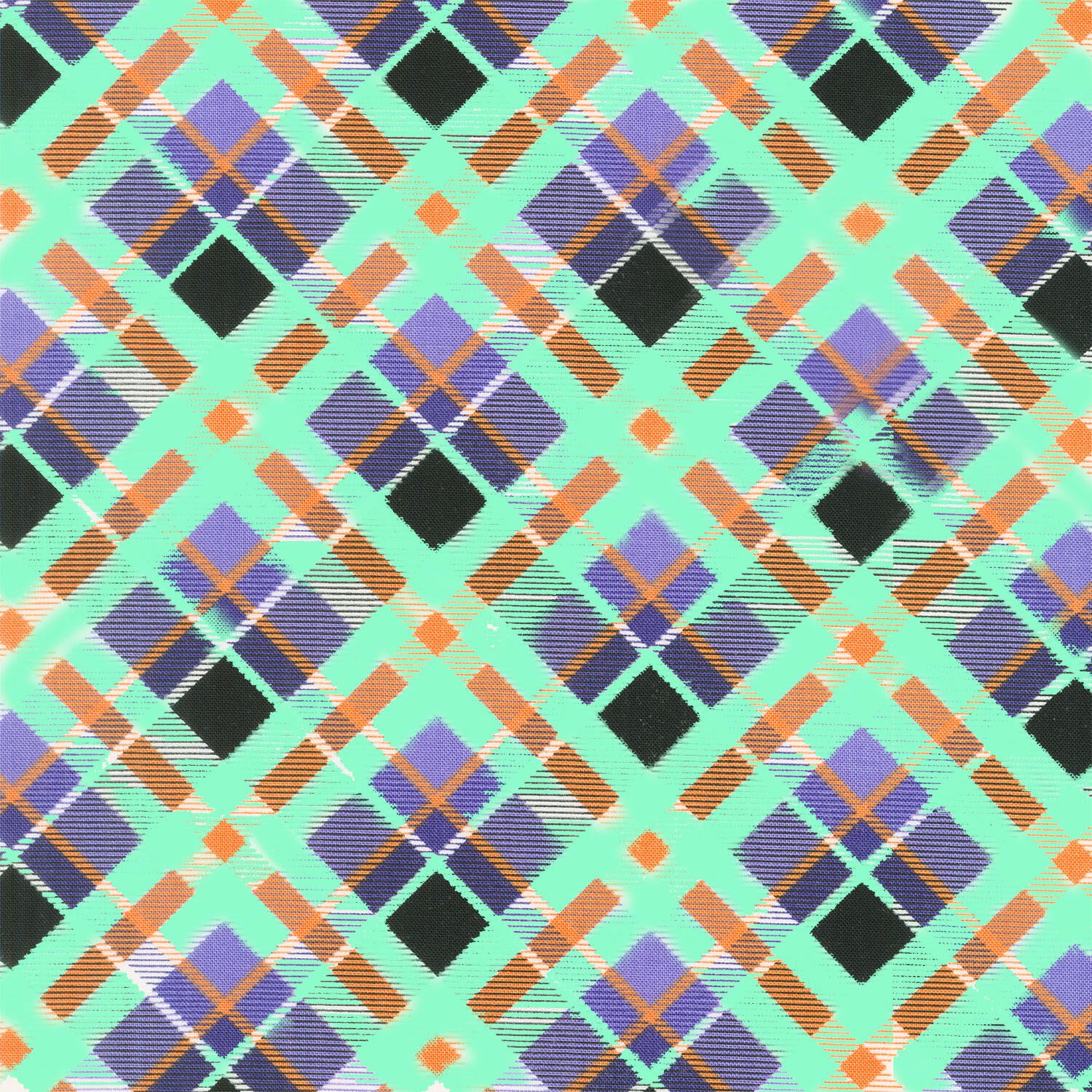 Moonlight Mischief - Bias Plaid Glow in the Dark Multi Yardage - Image 2