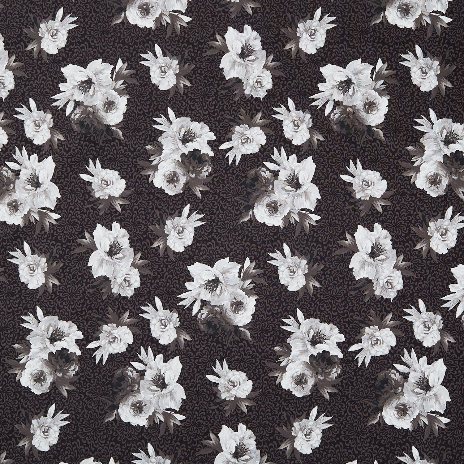 Moonlit Walk - Bouquets Black Yardage