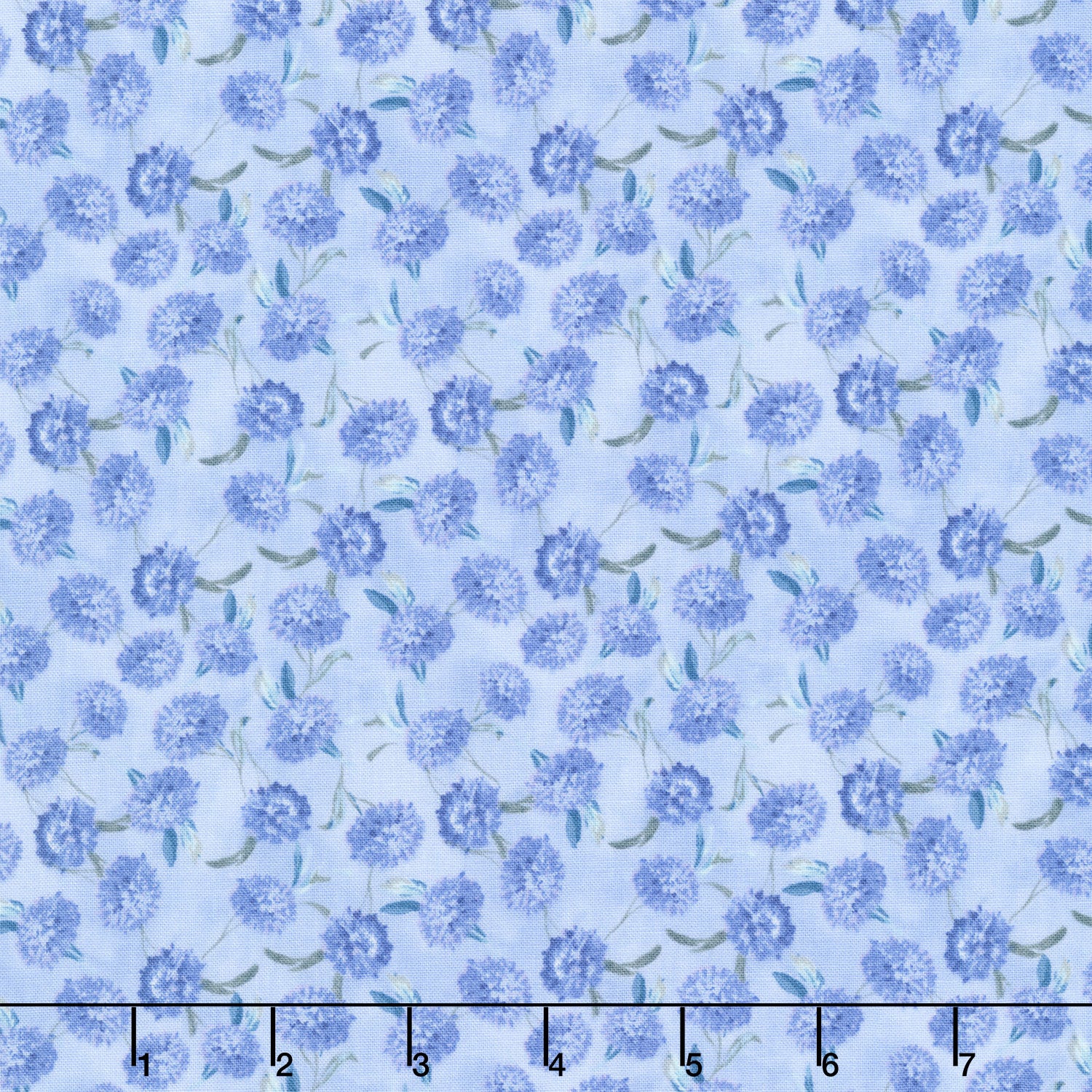 Morning Blooms - Small Floral Toss Blue Yardage