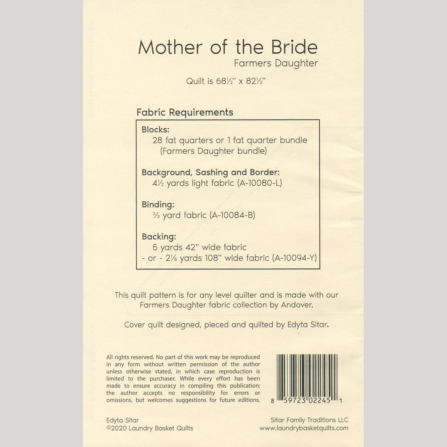 Mother of the Bride Quilt Pattern - Image 2