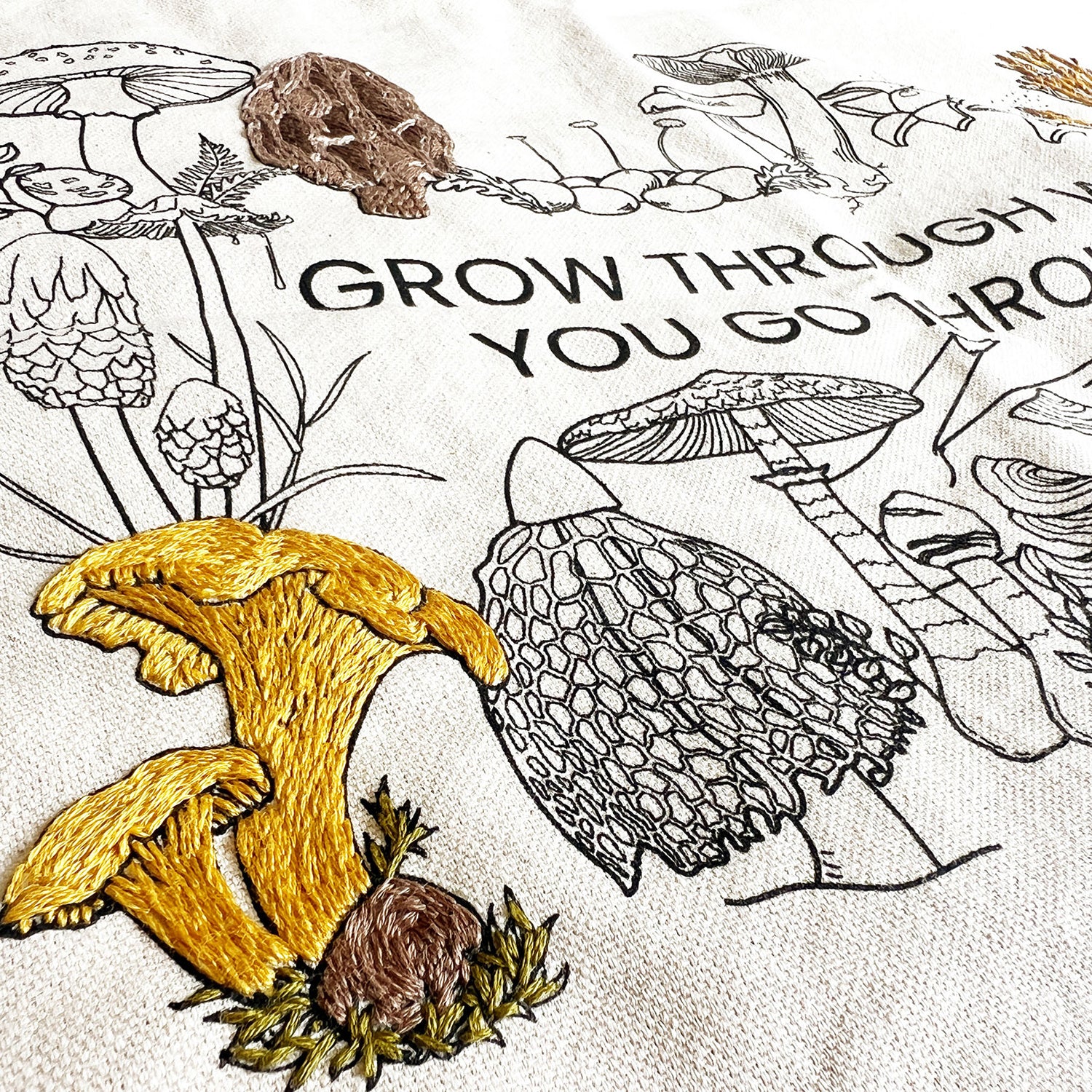 Mushroom Embroidery Tote Kit - Image 3