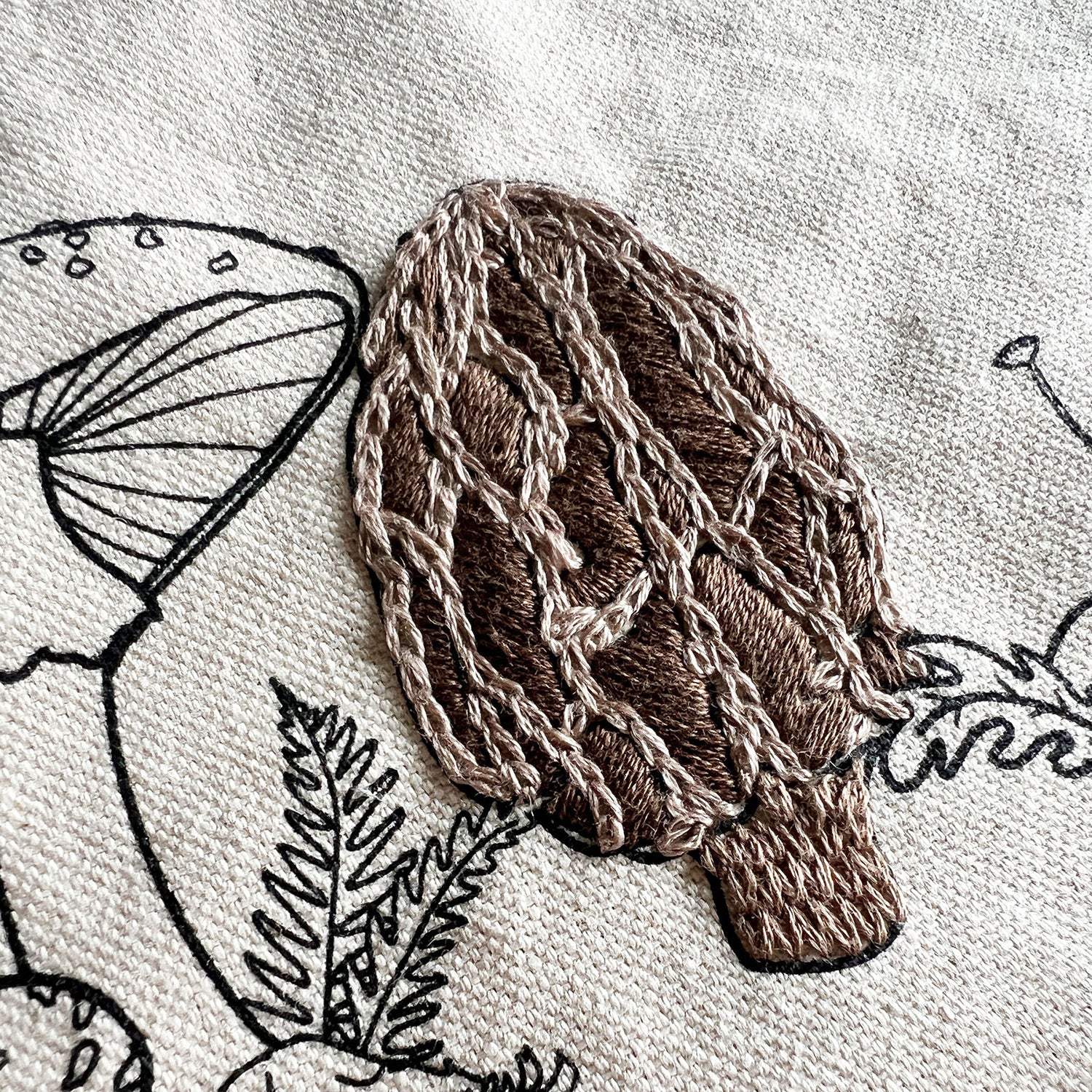 Mushroom Embroidery Tote Kit - Image 4