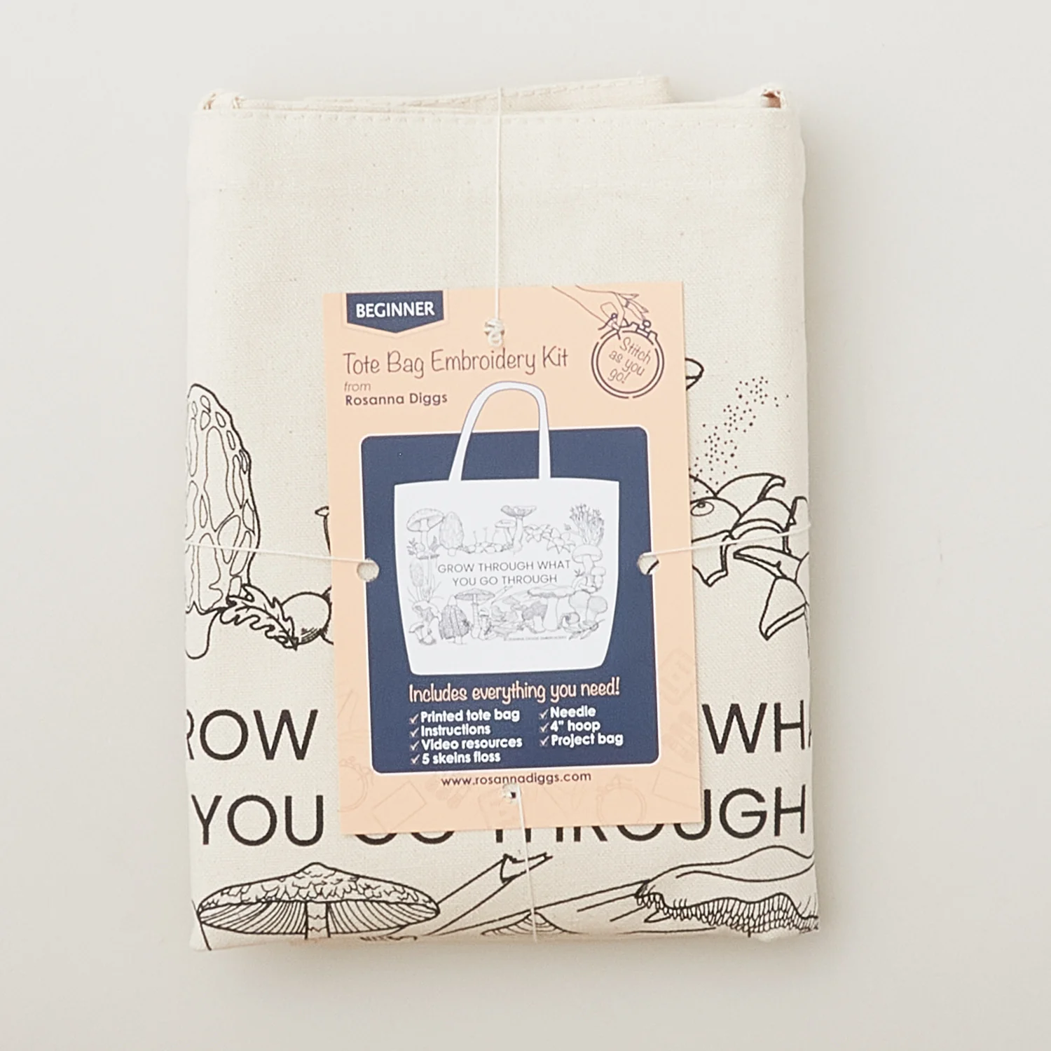 Mushroom Embroidery Tote Kit - Image 6
