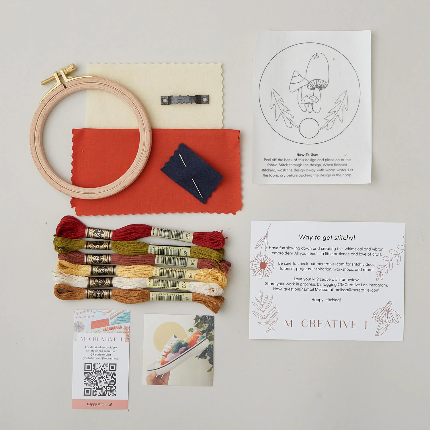 Mushroom Trio Embroidery Kit - Image 2