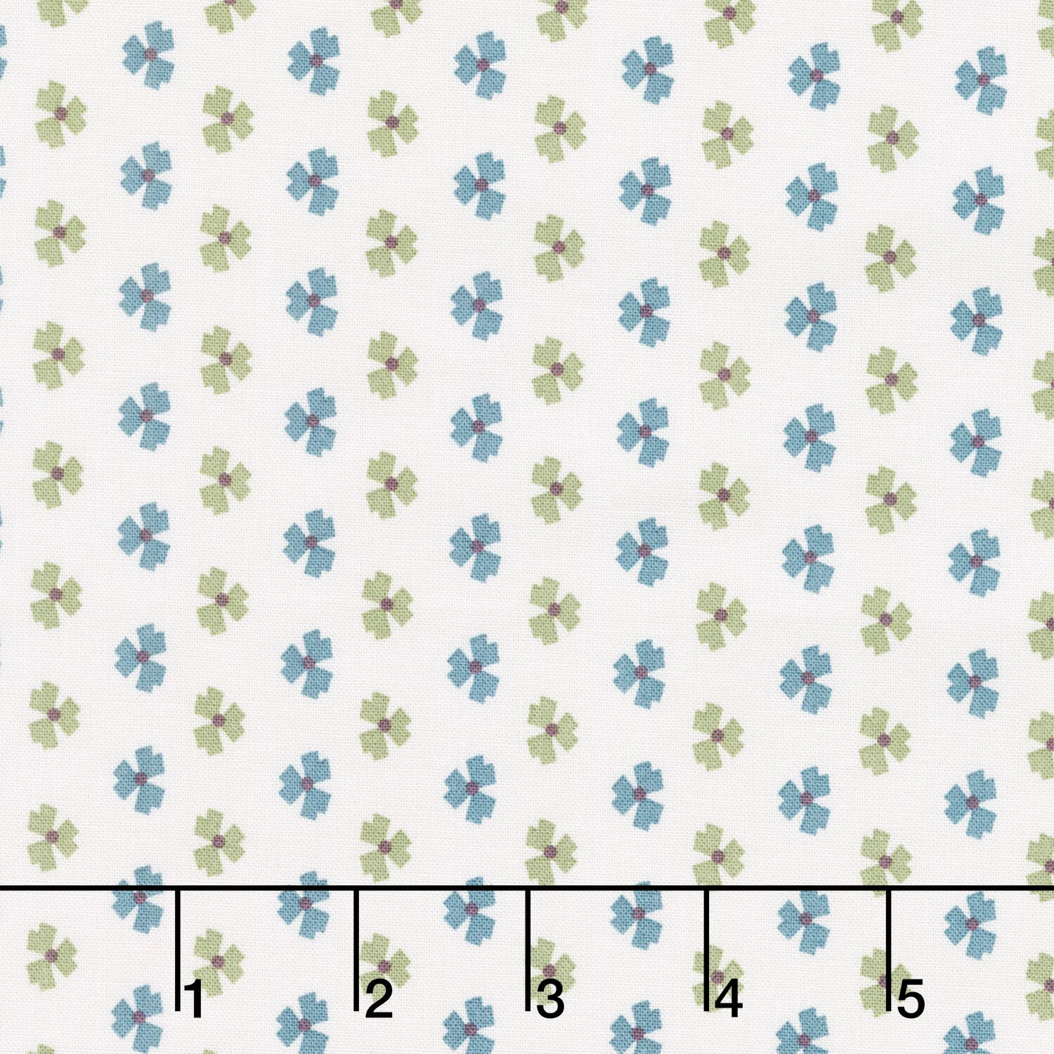 Mystic Meadow - Abstract Flower Cream Teal Yardage