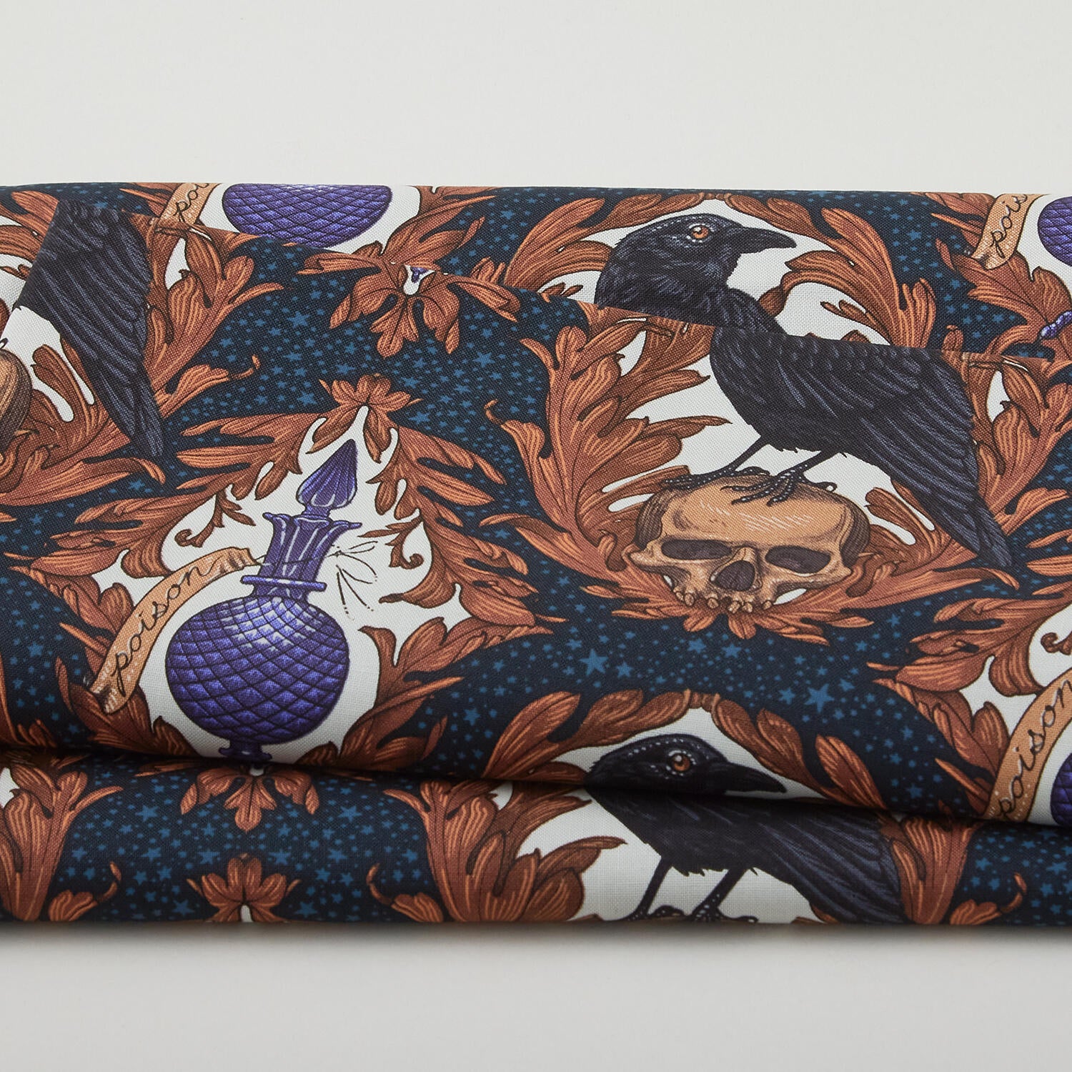 Mystic Moonlight - Crow Damask Multi 2 Yard Cut