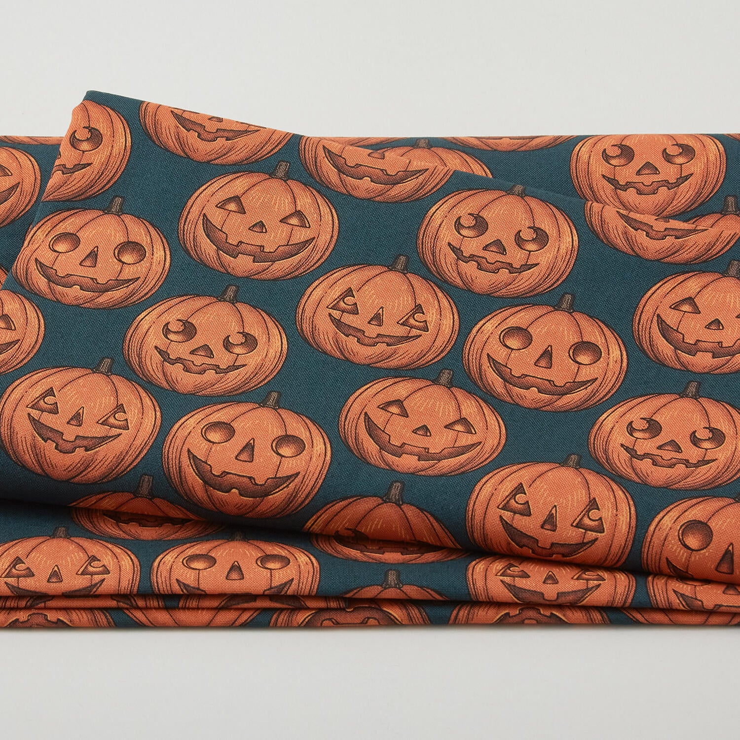 Mystic Moonlight - Pumpkin Grid Green 2 Yard Cut
