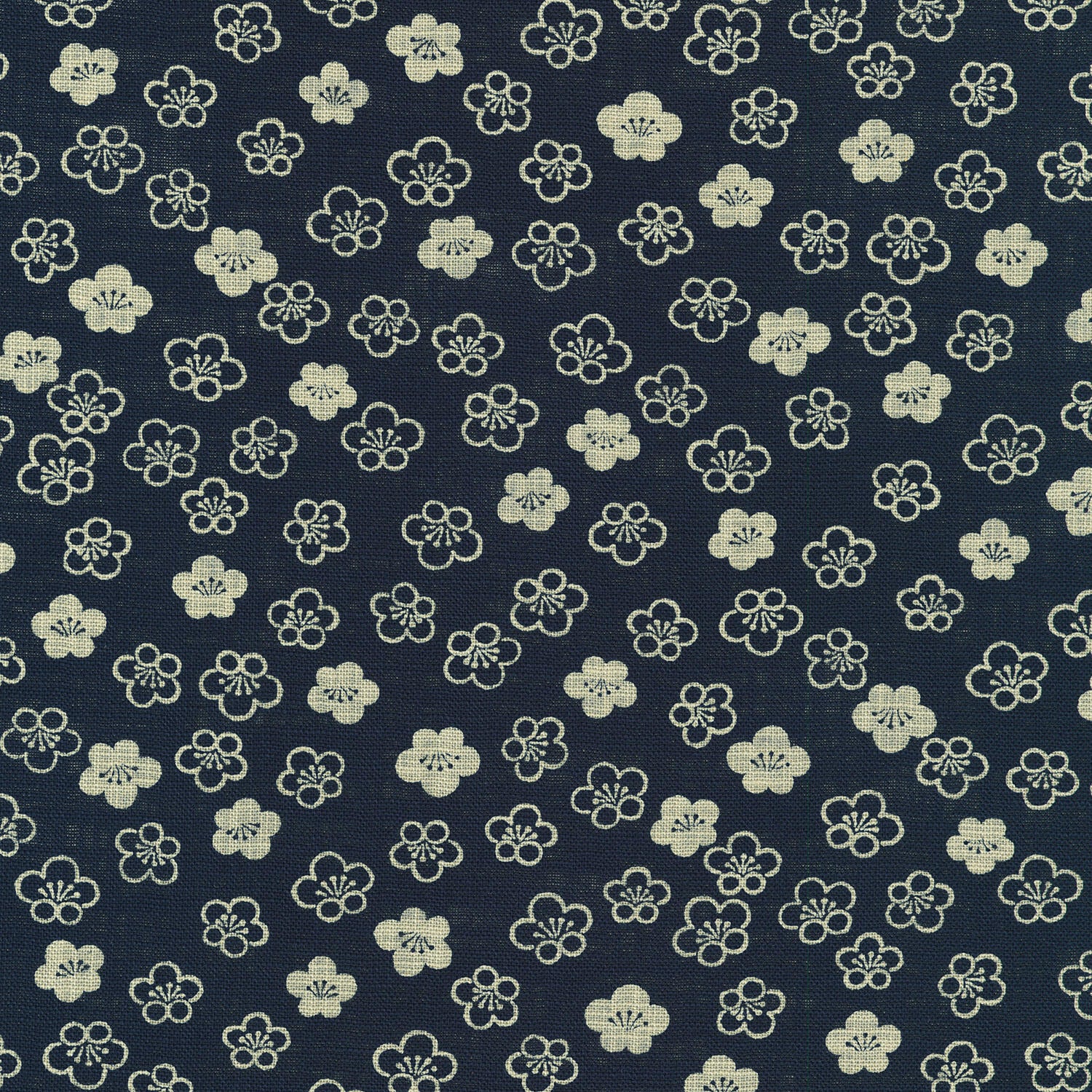 Nara Homespun - Asian Floral Navy Yardage