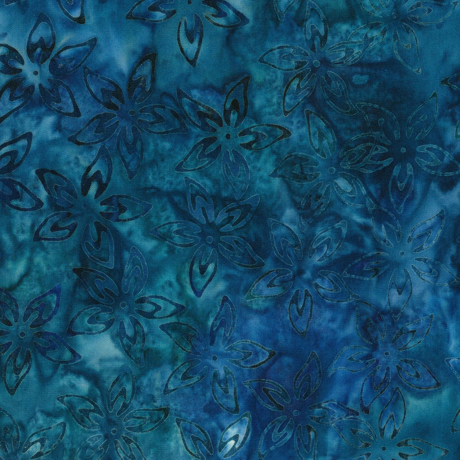 Nature Walk Batik - Flower Marine 2 Yard Cut - Image 2