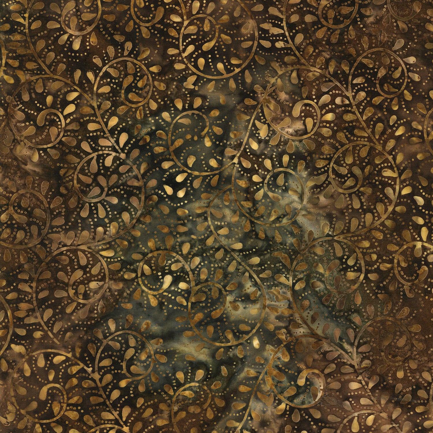 Nature Walk Batik - Vines Chocolate Yardage