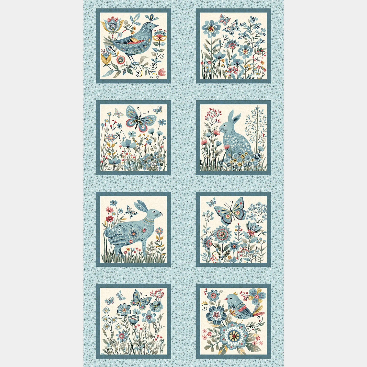 Norwegian Forest - Forest Blocks Pale Blue Panel