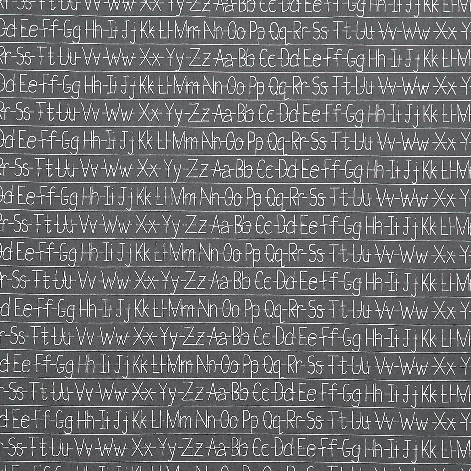 Old School - Handwriting Charcoal Yardage