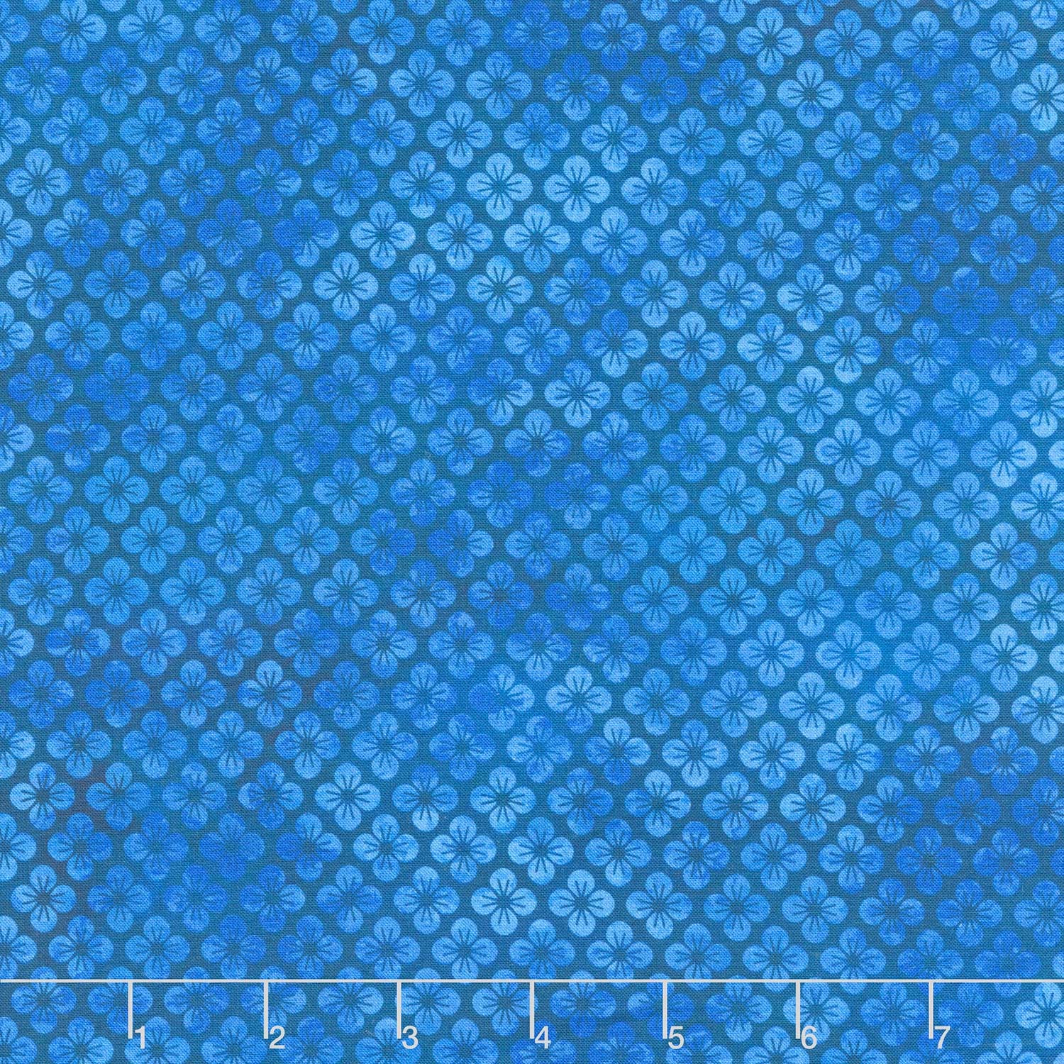 Oriental Gardens - Blossom Blue Digitally Printed Yardage
