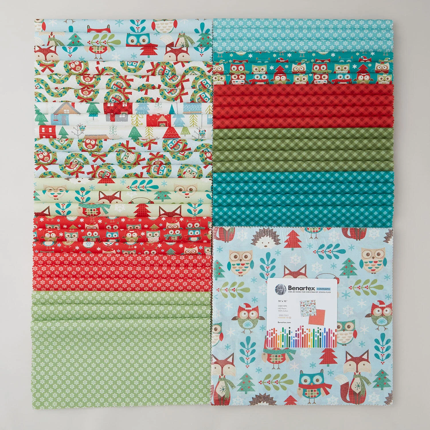 Owl Be Home For Christmas 10" Squares