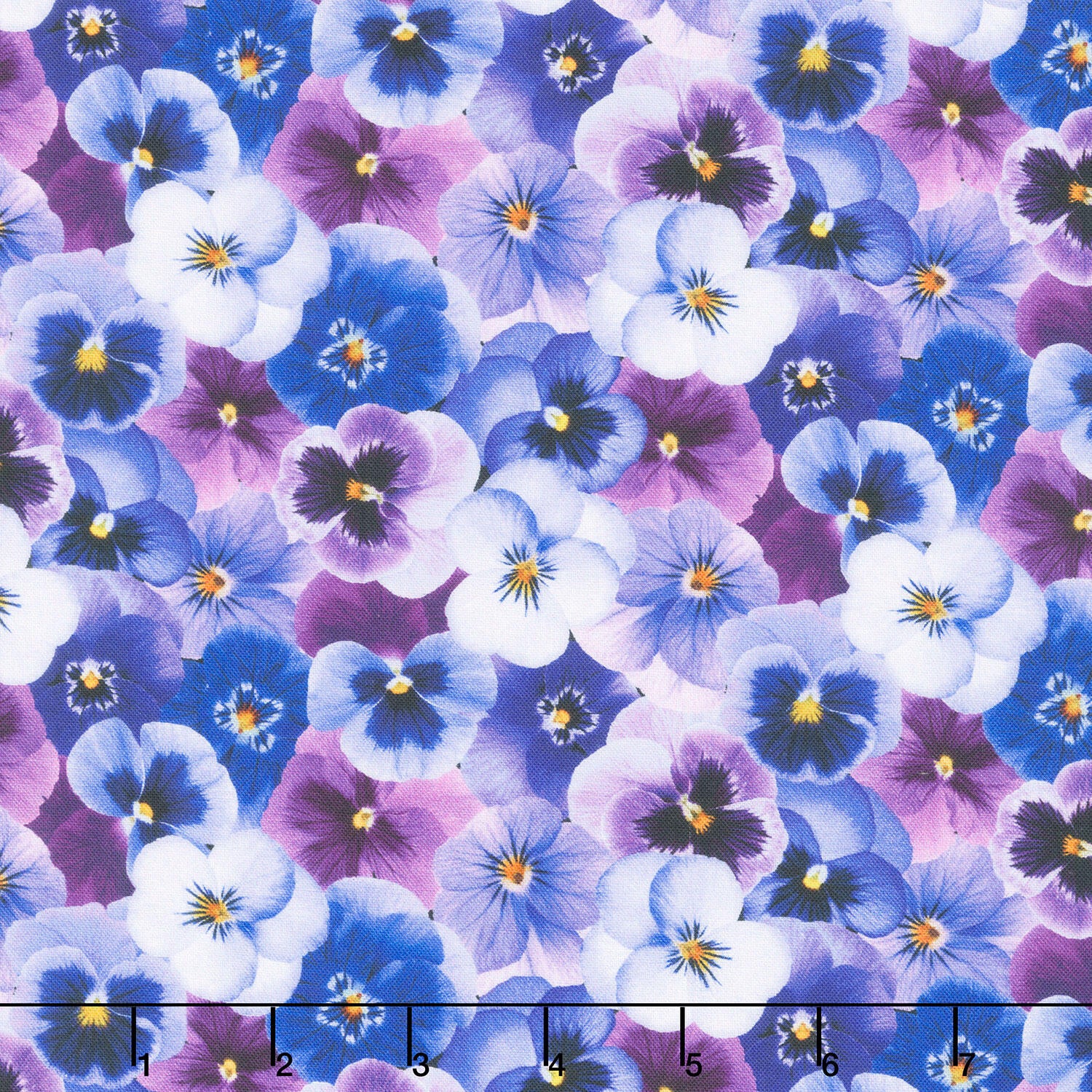 Pansy Perfection - Packed Pansy Floral Pansy Yardage