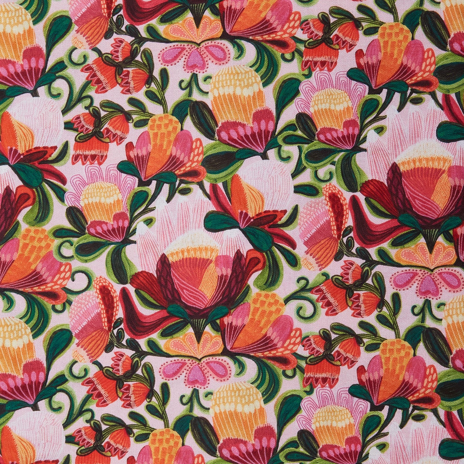 Paradise Bloom - Rococo Garden Blush Digitally Printed 2 Yard Cut - Image 2