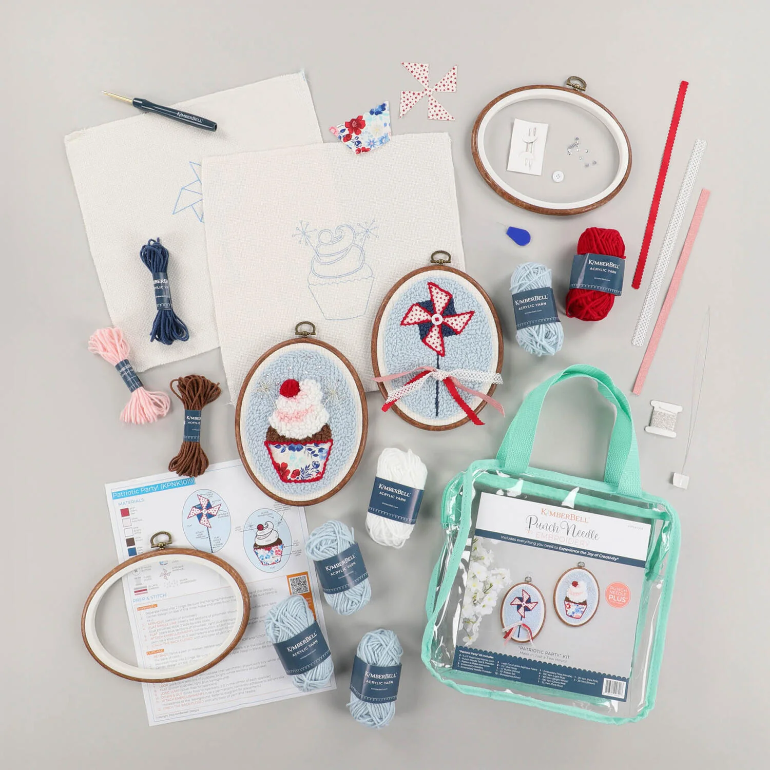 Patriotic Party Punch Needle Hoop Kit - Image 4